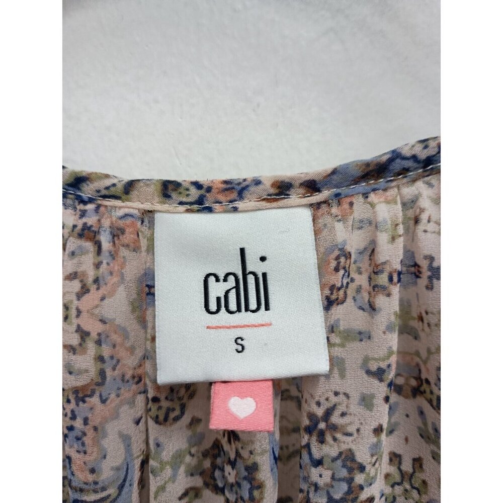 CAbi Womens Siena Chiffon Blouse Top Small Floral Long Sleeve BOHO Fairy 5028 - Picture 4 of 10